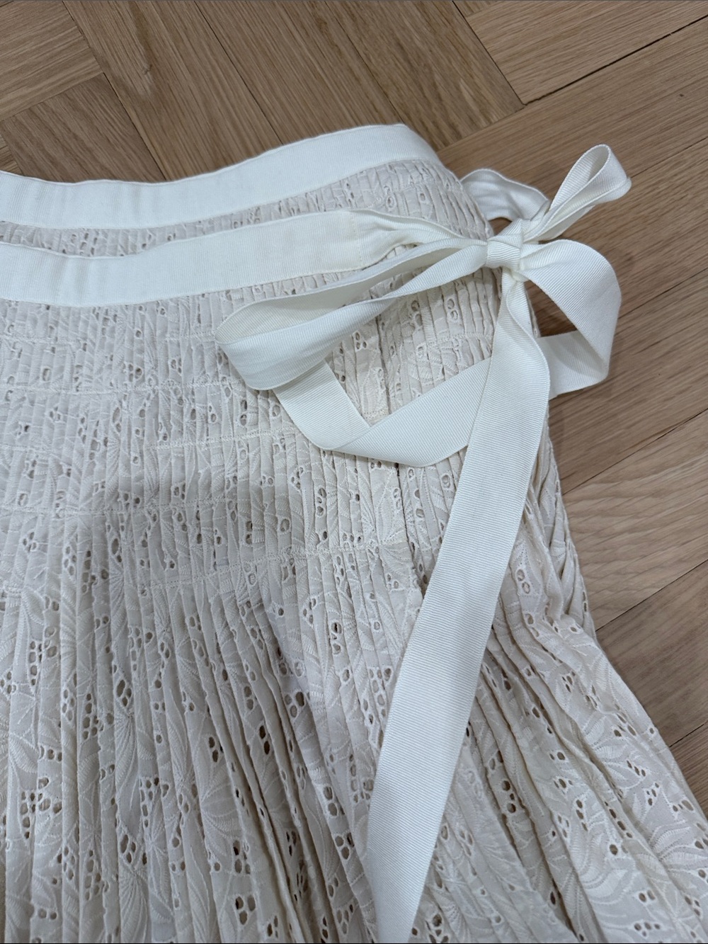 Tory Burch Cream Eyelet Circle Skirt - Picture 5 of 5